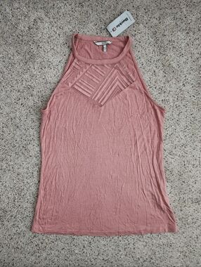 BKE Dusty Rose High Neck Tank Top